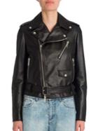Valentino Rockstud Oversized Leather Biker Jacket
