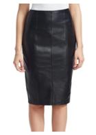 Saks Fifth Avenue Collection Zip Leather Pencil Skirt