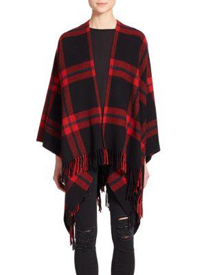 The Kooples Plaid Wool Poncho