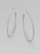 Roberto Coin Diamond & 18k White Gold Hoop Earrings/1&frac34