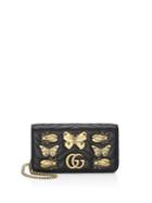 Gucci Gg Marmont 2.0 Studded Matelasse Chevron Leather Chain Clutch