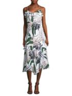 Milly Tropical-print Silk Dress