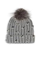 Jocelyn Fox Fur Pompom Embellished Wool Hat