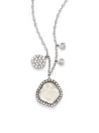 Meira T Rough Diamond & 14k White Gold Pendant Necklace