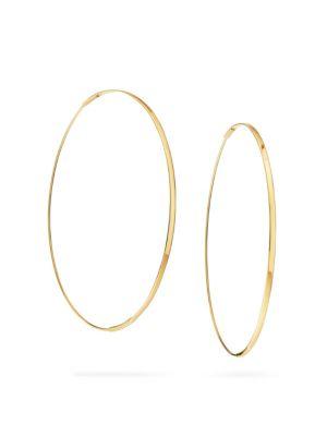 Lana Jewelry Large Flat Magic 14k Yellow Gold Hoop Earrings/2.5