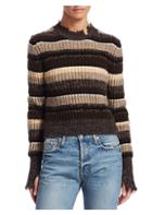 Helmut Lang Ribbed Ombre Stripe Cropped Sweater