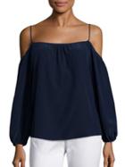 Lilly Pulitzer Candice Silk Cold-shoulder Top