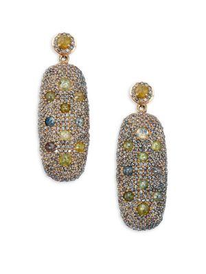 Bavna Bright Diamond Pave Drop Earrings
