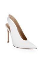 Gianvito Rossi Point Toe Leather Slingback Pumps