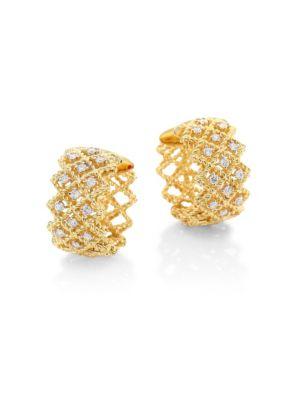Roberto Coin New Barocco Diamond & 18k Yellow Gold Hoop Earrings/