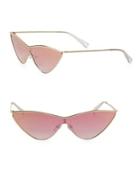 Le Specs Luxe The Fugitive Gold & Pink Mirrored Sunglasses