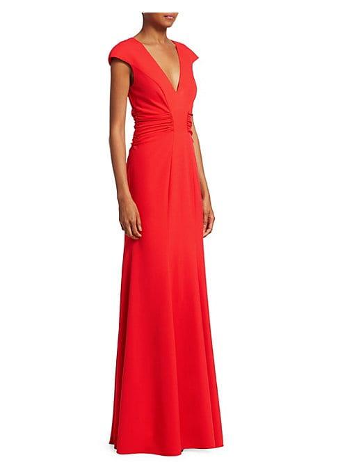 Halston Heritage Ruched Evening Gown