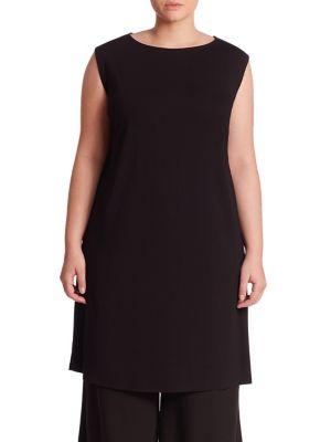 Eileen Fisher, Plus Size Solid Boatneck Top
