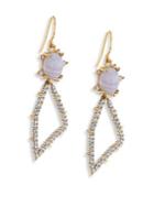 Alexis Bittar Elements Blue Lace Agate & Crystal Geometric Drop Earrings