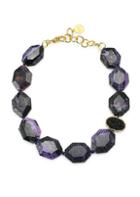 Nest Charoite & 24k Goldplated Statement Necklace