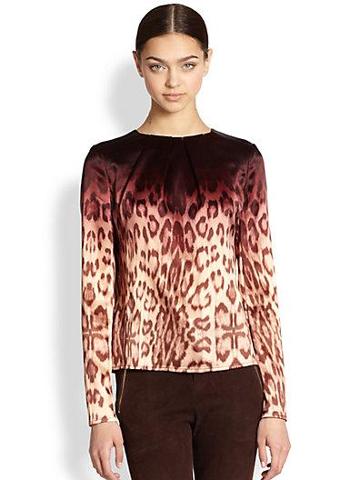 J Brand Ready-to-wear Jannie Ombre Leopard Print Blouse