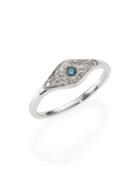 Jacquie Aiche Blue Diamond & 14k White Gold Eye Ring