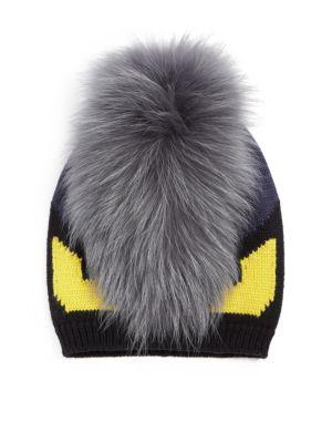 Fendi Monster Fur-trimmed Wool Hat