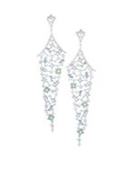 Adriana Orsini Azure & Colored Crystal Long Chandelier Earrings