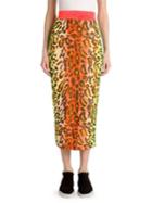 Stella Mccartney Neon Jacquard Stretch Midi Skirt