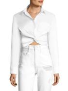 T By Alexander Wang T By Twist Front Cotton Twill Shirt