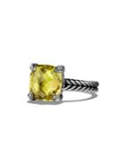 David Yurman Chatelaine Ring With Lemon Citrine And Diamonds
