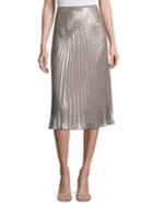 Saks Fifth Avenue Metallic Pleated Skirt