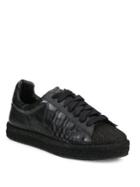 Alexander Wang Eden Croc-embossed Leather Espadrille Sneakers