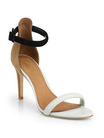 Joie Roxie Leather & Suede Colorblock Sandals