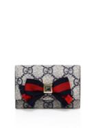 Gucci Grosgrain Bow Small Gg Supreme Flap Wallet