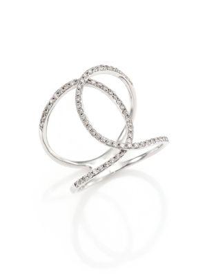 Ef Collection Pave Diamond & 14k White Gold Infinity Ring