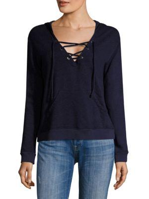 Sundry Lace Up Hoodie