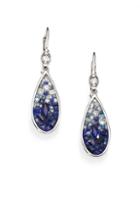 Pleve Blue Ombre Diamond, Sapphire & 18k White Gold Teardrop Earrings