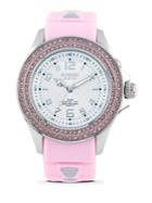 Kyboe Radiant Whimsy Swarovski Crystal & Silicone Strap Watch/pink