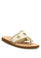 Jack Rogers Boating Metallic Whipstitch Canvas Sandals