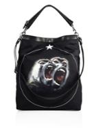 Givenchy Twin Monkey Graphic Calf Leather Trim Crossbody Bag