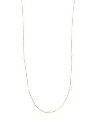 Zoe Chicco 14k Yellow Gold 5 Itty Bitty Stars Station Necklace