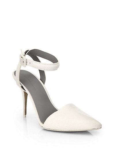 Alexander Wang Lovisa Embossed Leather Ankle-strap Pumps