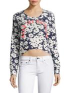 Sundry Over The Rainbow Floral-print Sweater
