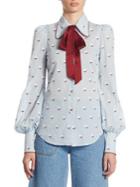 Marc Jacobs Embroidered Button Front Blouse