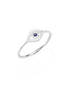 Sydney Evan Evil Eye Diamond, Blue Sapphire & 14k White Gold Ring