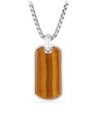 David Yurman Tag Enhancer Tigers-eye And Sterling Silver Pendant Necklace