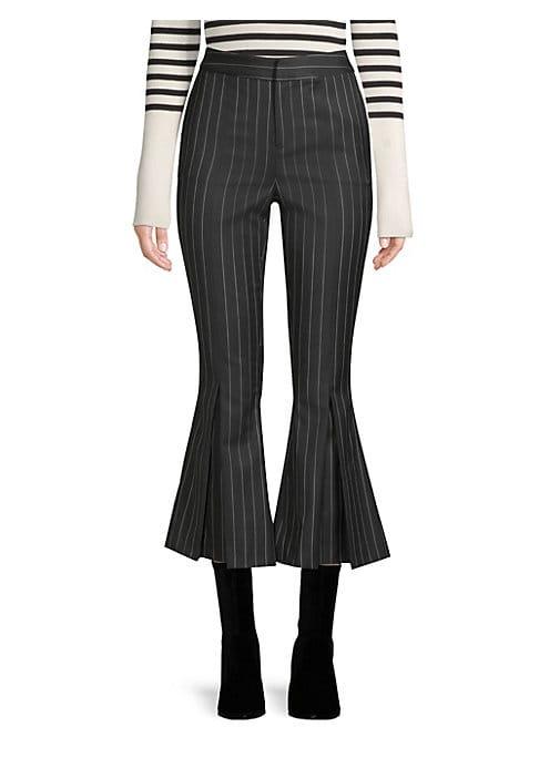 Frame Pinstriped Flared Cropped Pants