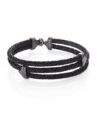 Stinghd Blackened Silver & Stingray Triangle Wrap Bracelet