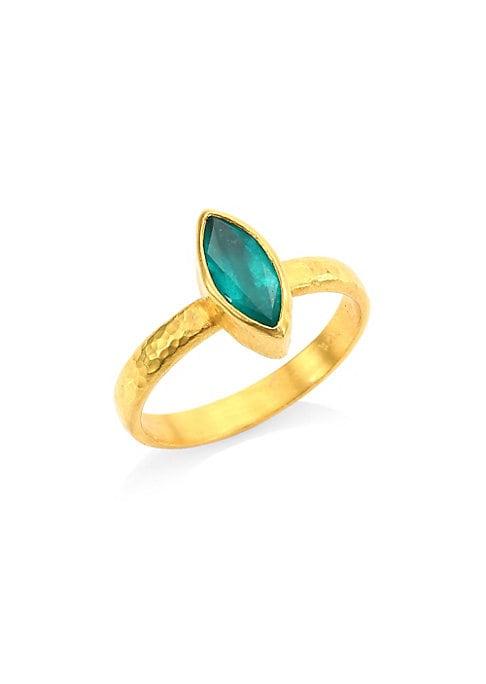 Gurhan Delicate Hue 24k Yellow Gold & Emerald Stacking Ring