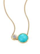 Marco Bicego Jaipur Diamond, Turquoise & 18k Yellow Gold Pendant Necklace