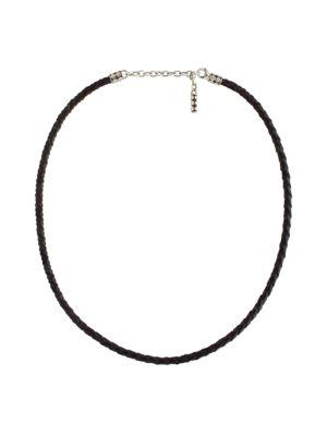 John Hardy Woven Leather Necklace