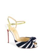 Christian Louboutin Eponge 100 Knotted Peep Toe Ankle-strap Sandals