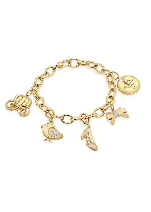 Roberto Coin Princess Cinderella 18k Yellow Gold & Diamond Charm Bracelet