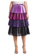 Delfi Collective Lauren Metallic Tiered Ruffle Skirt